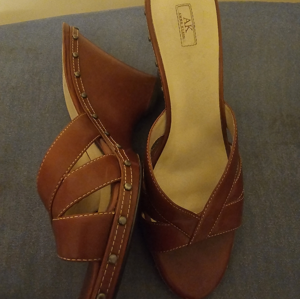 Anne Klein Red Wedge sandals size 9 1/2 M